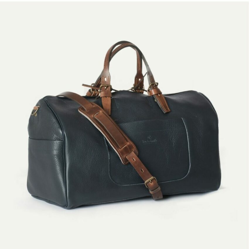 Bleu de Chauffe - Navy Hobo Leather Travel Bag