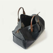 Bleu de Chauffe - Navy Hobo Leather Travel Bag