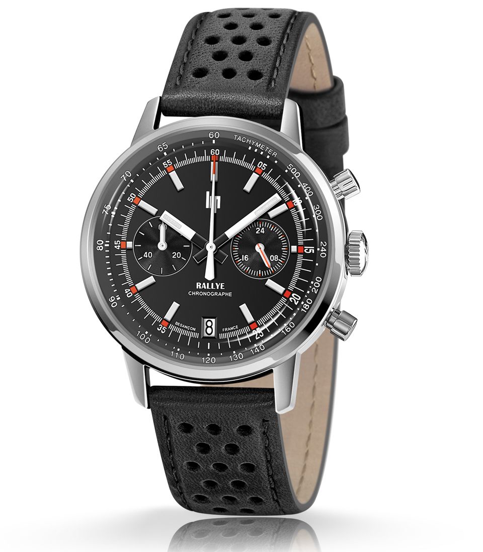 Lip - Rallye 39 mm noire chrono méca-quartz