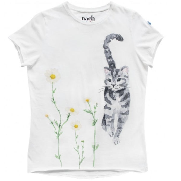 Nach-tee-shirt-coton-bio-col-rond-dessin-chat-et-marguerite-artydandy