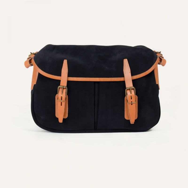 Bleu de Chauffe - Musette Du Pêcheur S Midnight Blue Velvet Leather