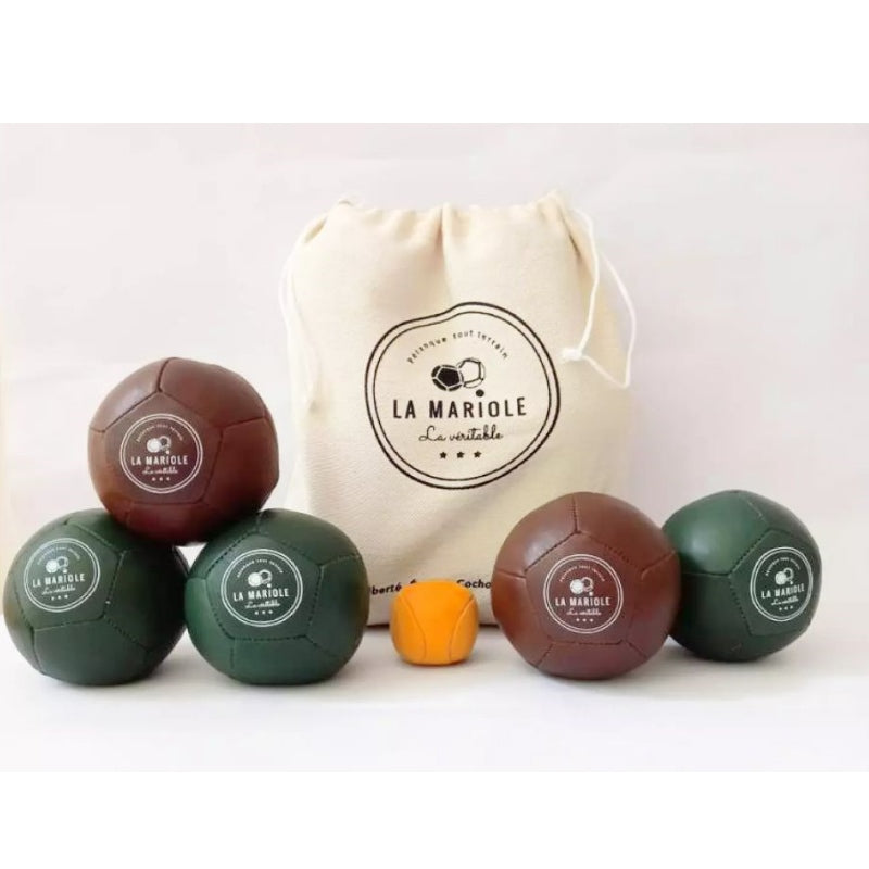 La Mariole - Indoor Pétanque Set Leather Brown / Green