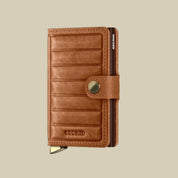 Secrid - Porte Cartes Miniwallet Premium Emboss Lines Cognac