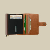 Secrid - Miniwallet Premium Card Holder Emboss Lines Cognac