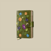 Secrid - Miniwallet Premium Stitch Floral Olive Card Holder