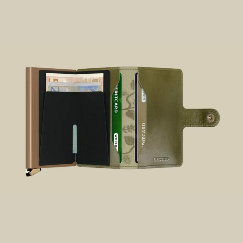 Secrid - Miniwallet Premium Stitch Floral Olive Card Holder